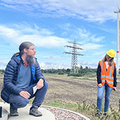 engineers in a windpark